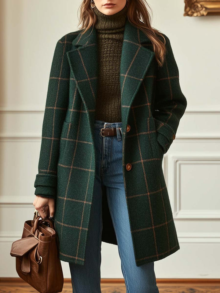Harriet | Checked Wool-Blend Coat