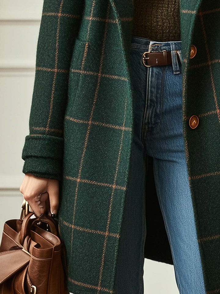 Harriet | Checked Wool-Blend Coat