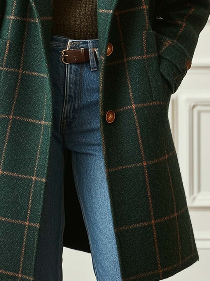Harriet | Checked Wool-Blend Coat