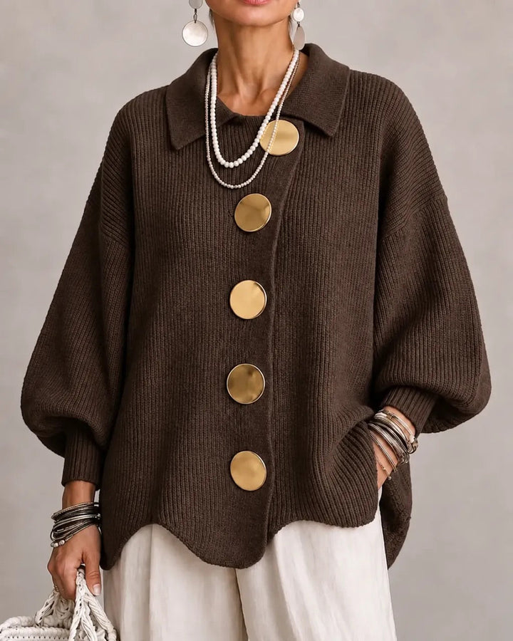 Karina Oversized Collared Button Cardigan