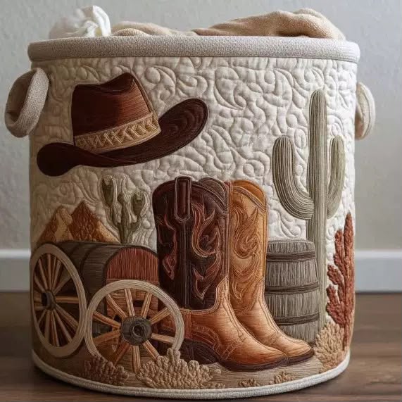 Dakota Quilted Laundry Basket