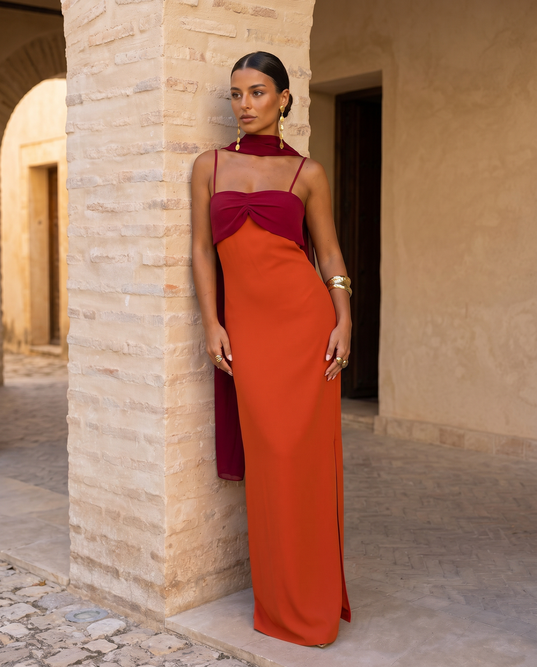Zahara Orange Maxi Dress