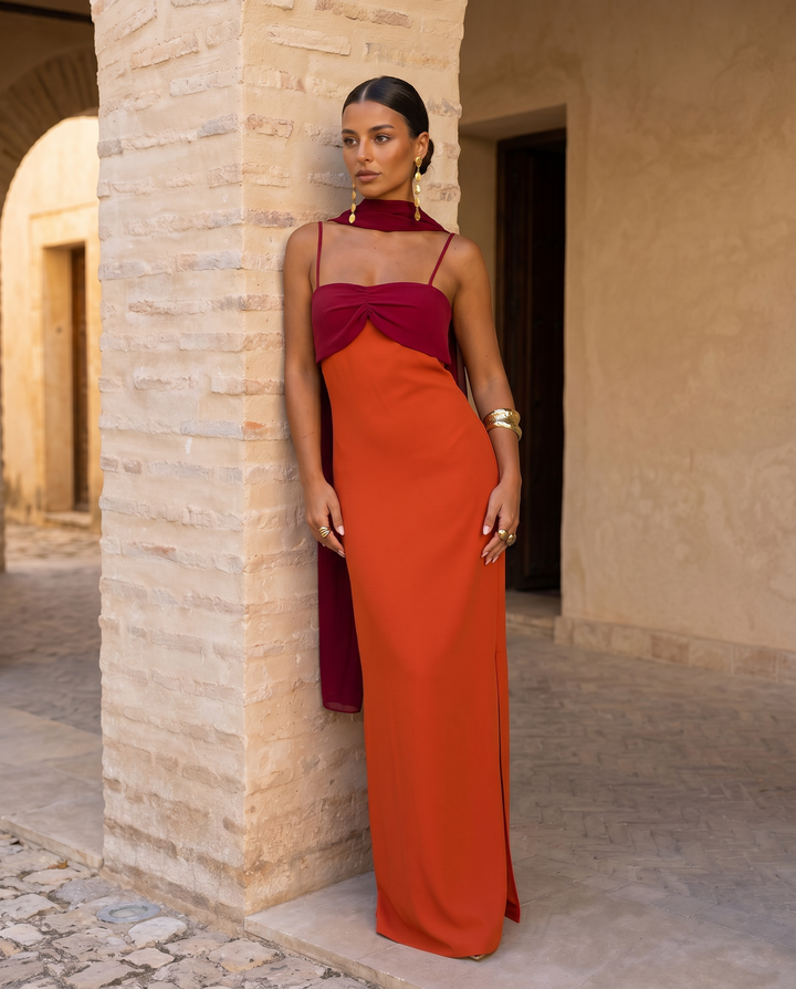 Zahara Orange Maxi Dress