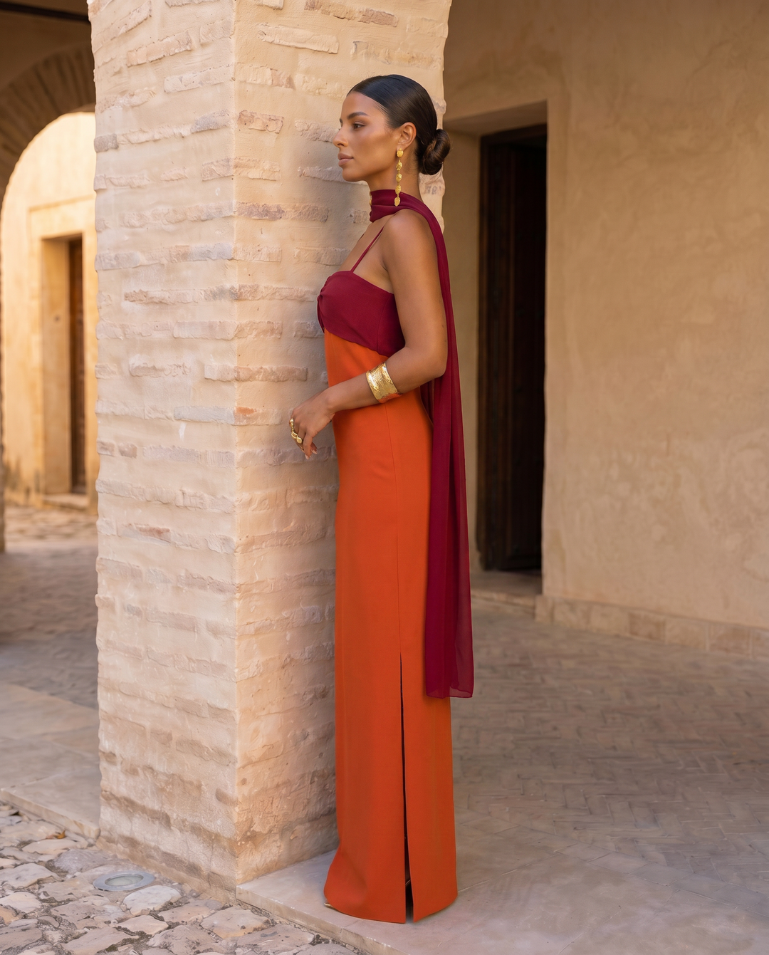Zahara Orange Maxi Dress