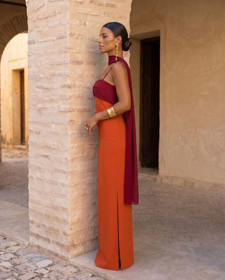 Zahara Orange Maxi Dress