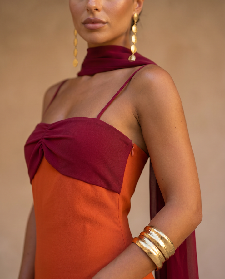 Zahara Orange Maxi Dress