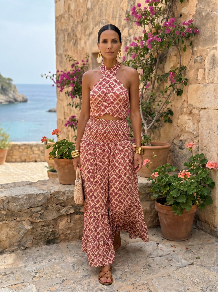 Elsa – Off-Shoulder Ruffle Two-Piece Set