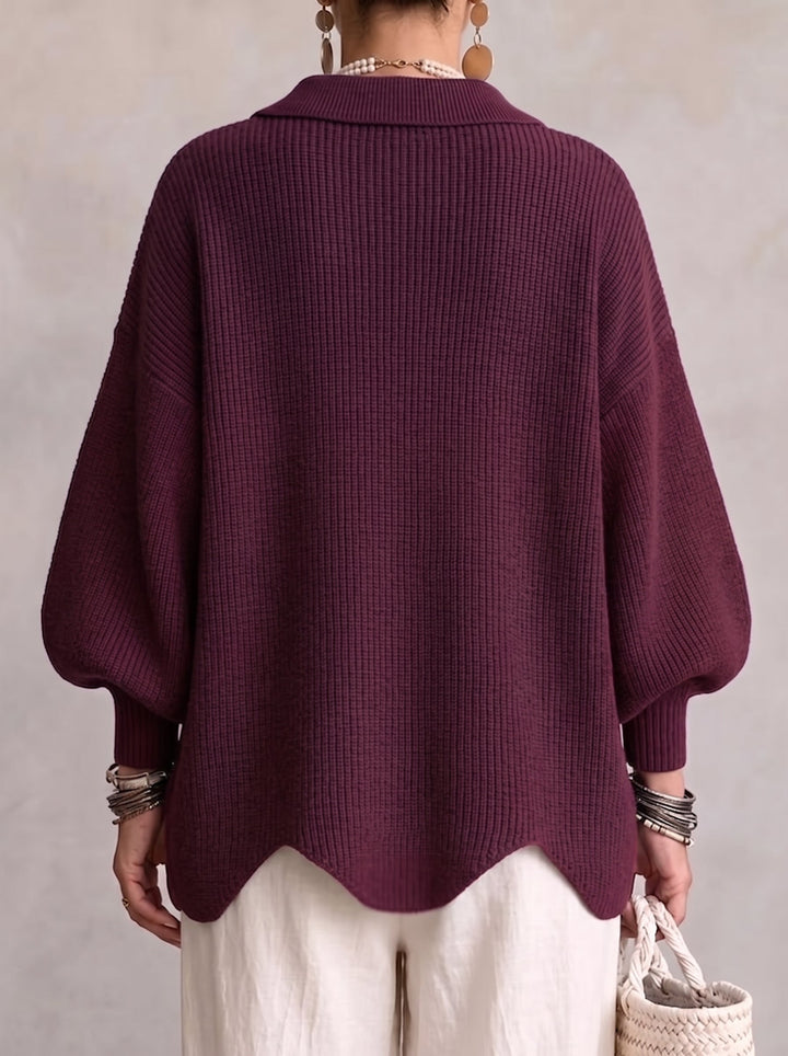 Isadora Oversized Collared Cardigan With Large Metal Buttons
