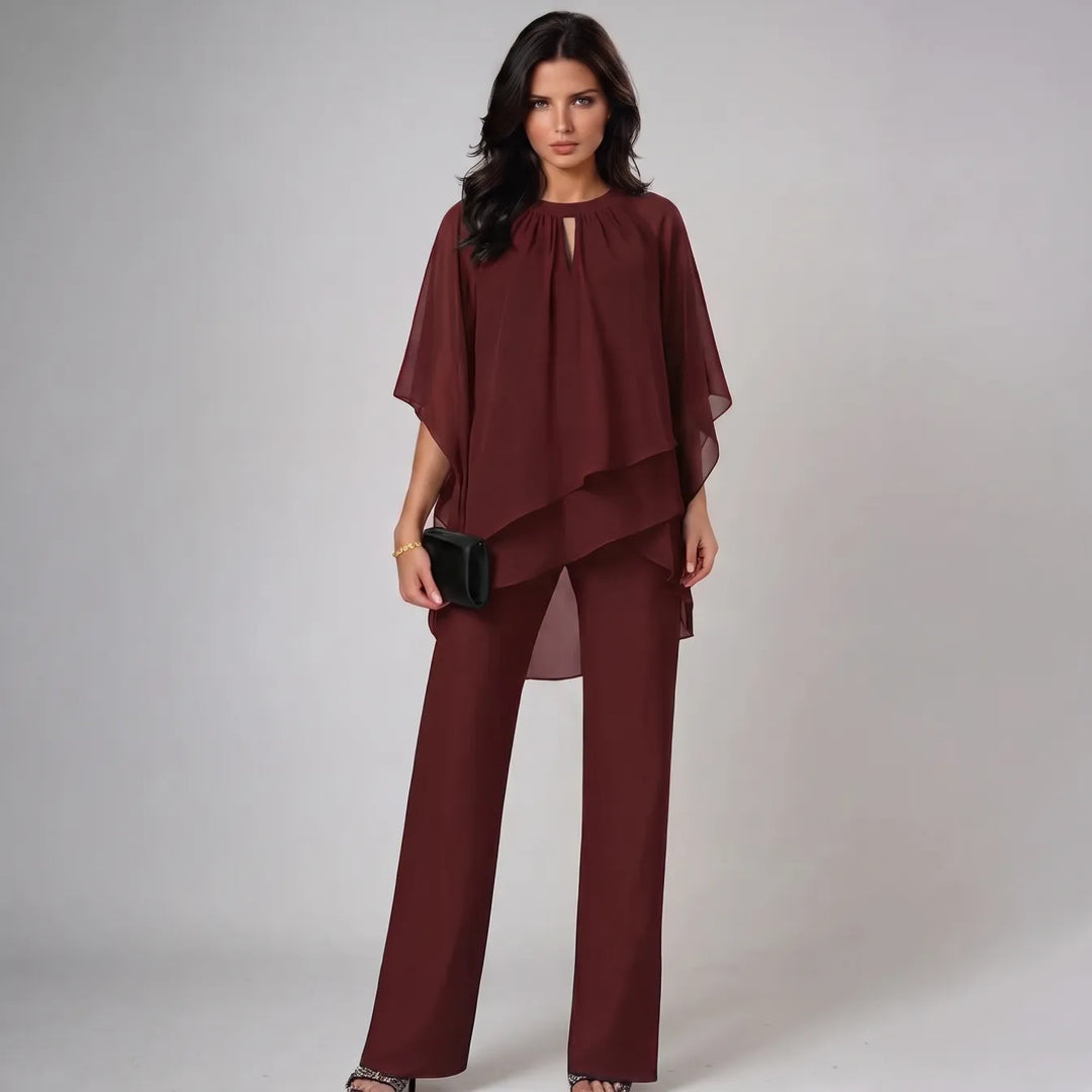 Shianne Layered Chiffon Two-Piece Set