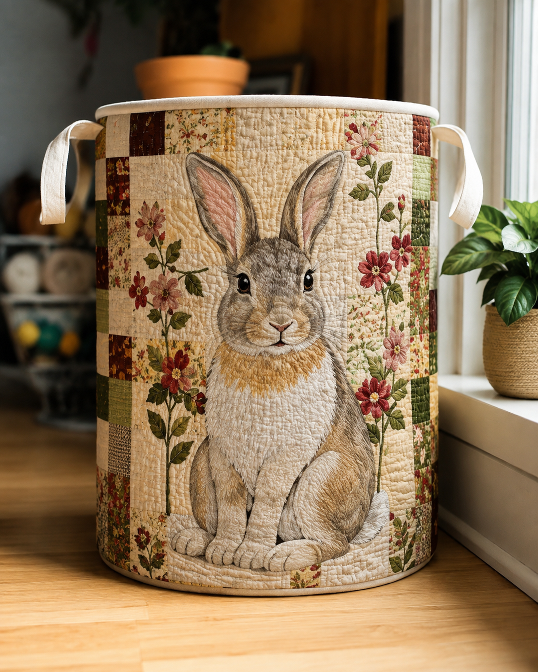 Beatrice Quilted Laundry Basket