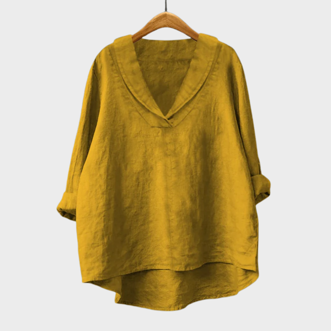 Elowen Draped V-Neck Blouse