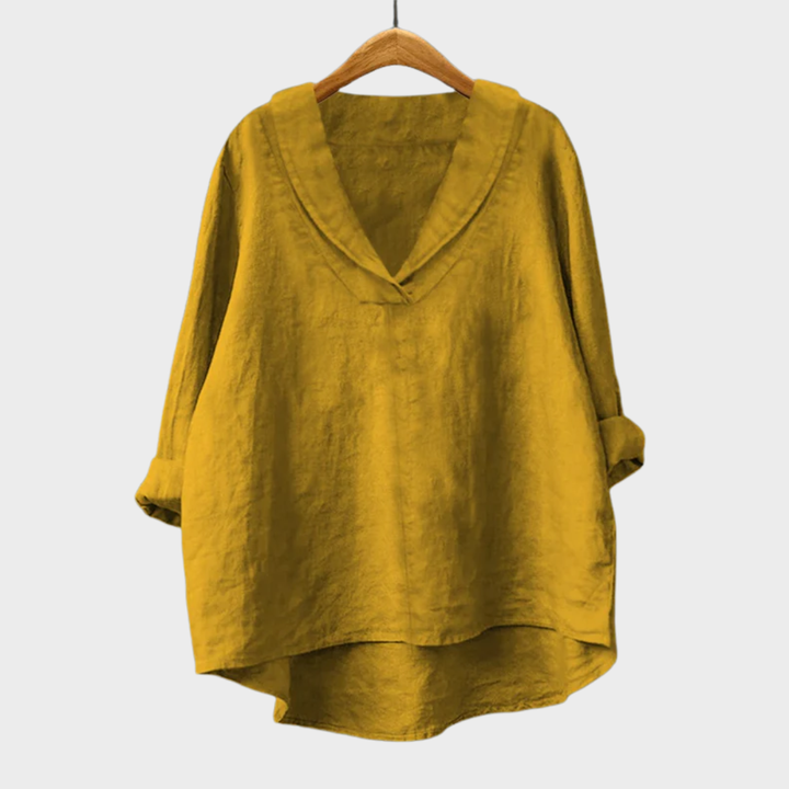Elowen Draped V-Neck Blouse