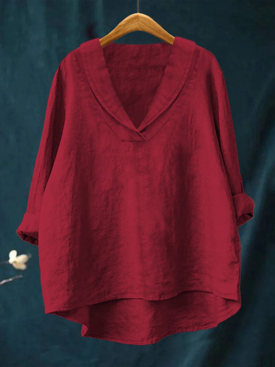 Elowen Draped V-Neck Blouse