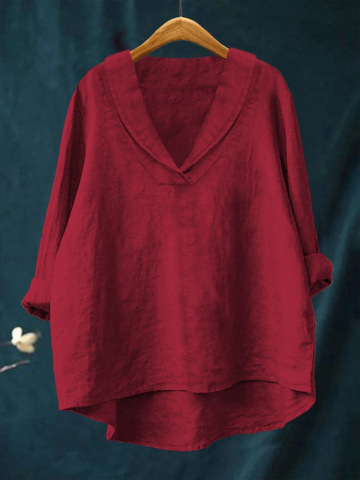 Elowen Draped V-Neck Blouse