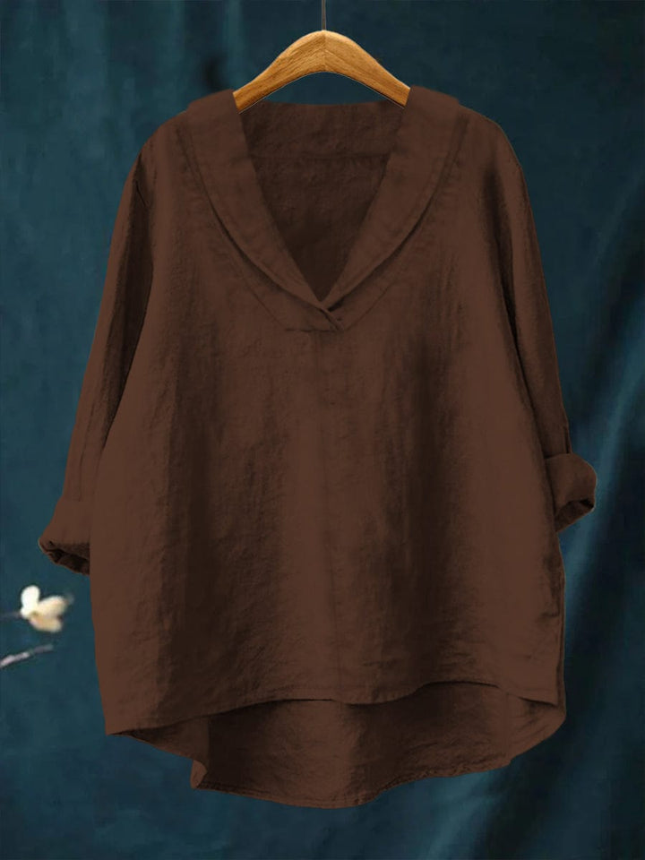 Elowen Draped V-Neck Blouse