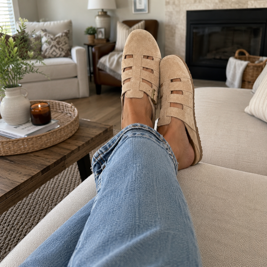 Clara Comfortable Buckle Mule Sandals