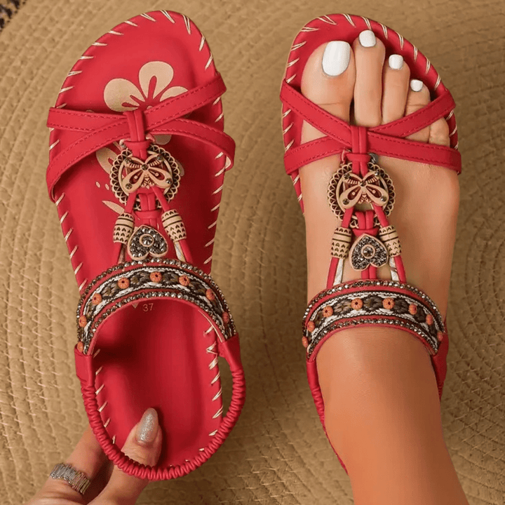 Simona Comfort Sandals - Red