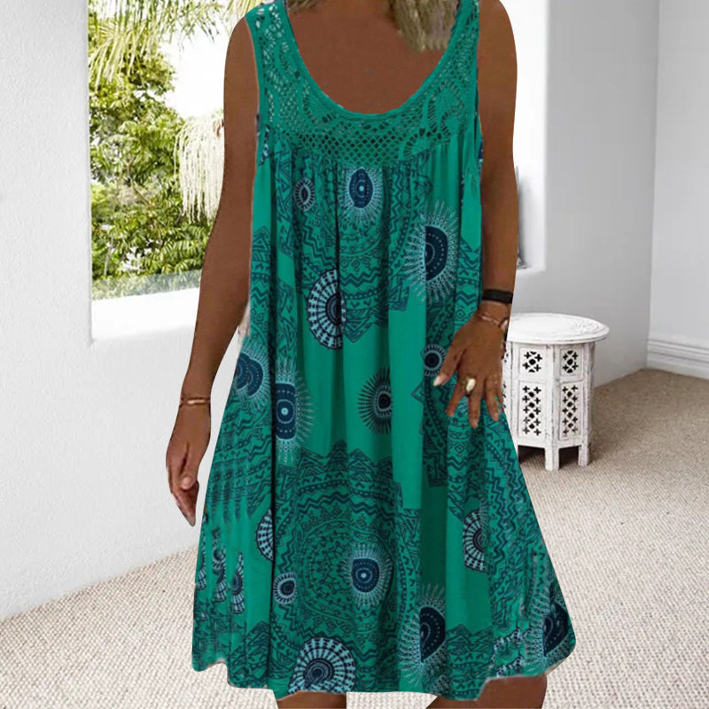 Solene Golden Ray Dress - Green