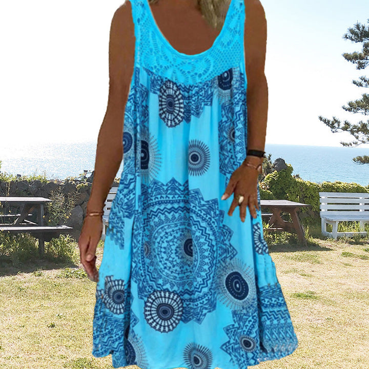 Solene Golden Ray Dress - Blue