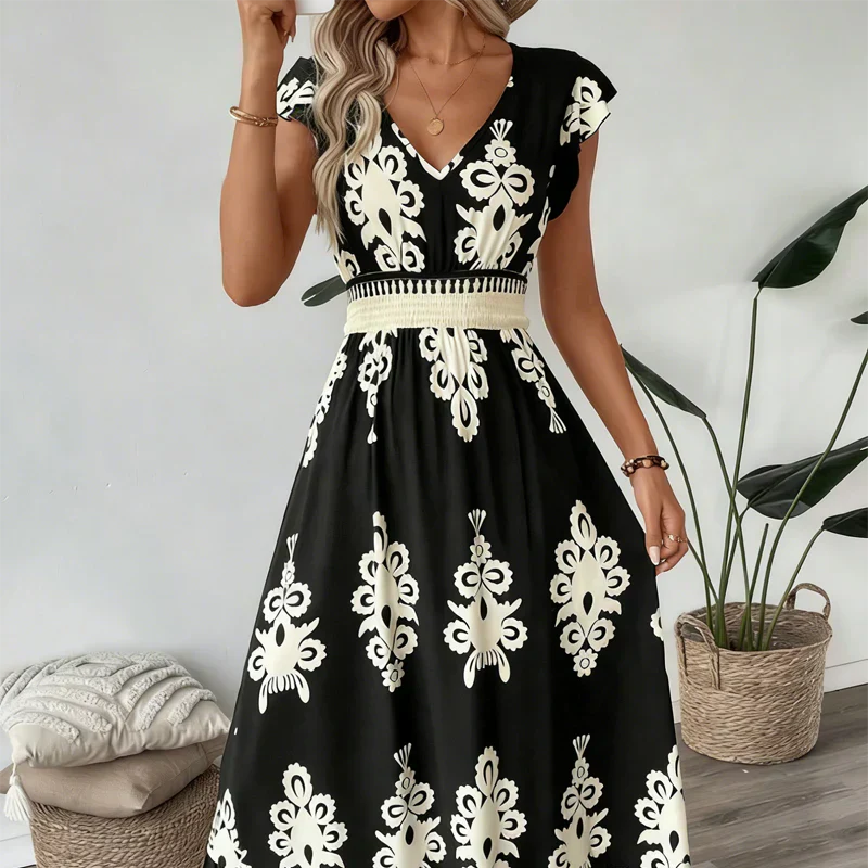Canda Flattering Elegant Maxi Dress