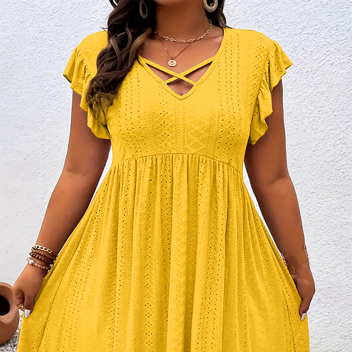 Phoebe – V-Neck Ruffle Dress