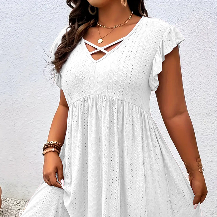 Phoebe – V-Neck Ruffle Dress