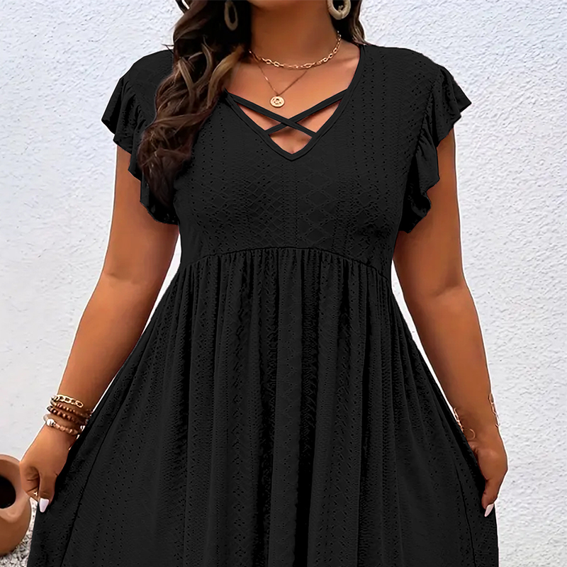 Phoebe – V-Neck Ruffle Dress