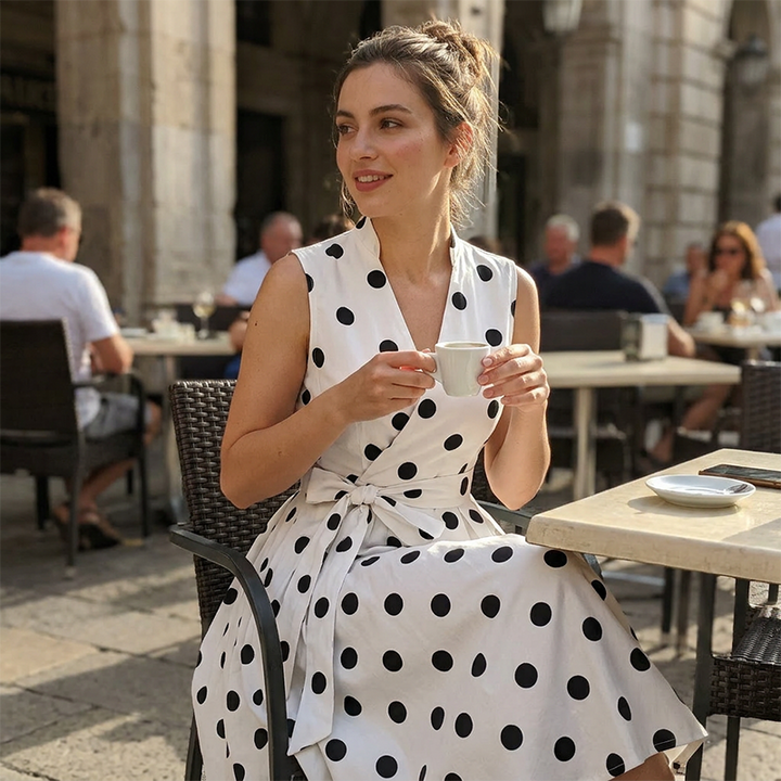 Dotty – Polka Dot V-Neck Dress