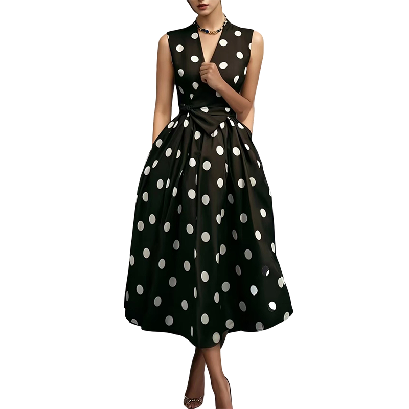 Dotty – Polka Dot V-Neck Dress