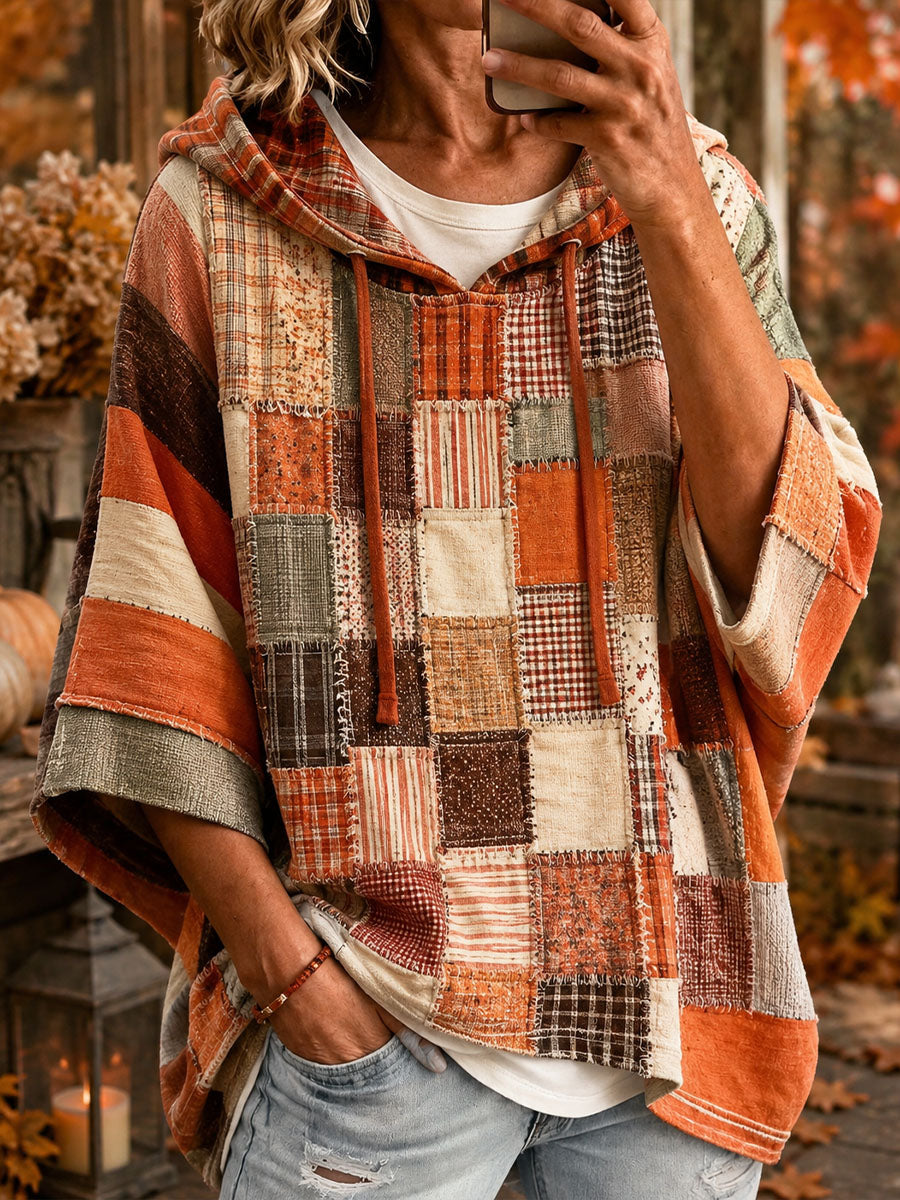 Roxana Artistic Patchwork Oversized Hoodie