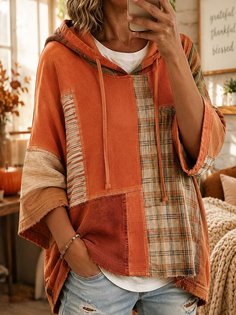 Carmen Autumn Patchwork Oversized Hoodie
