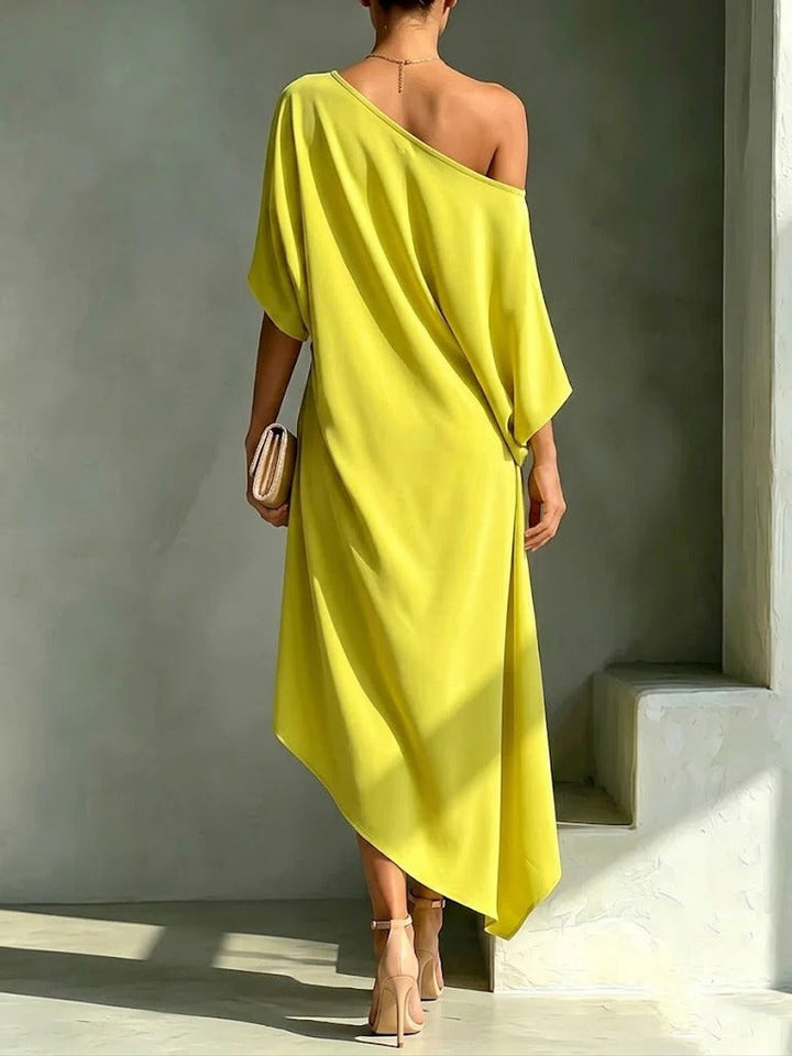 Vivara – Asymmetric One-Shoulder Midi Dress