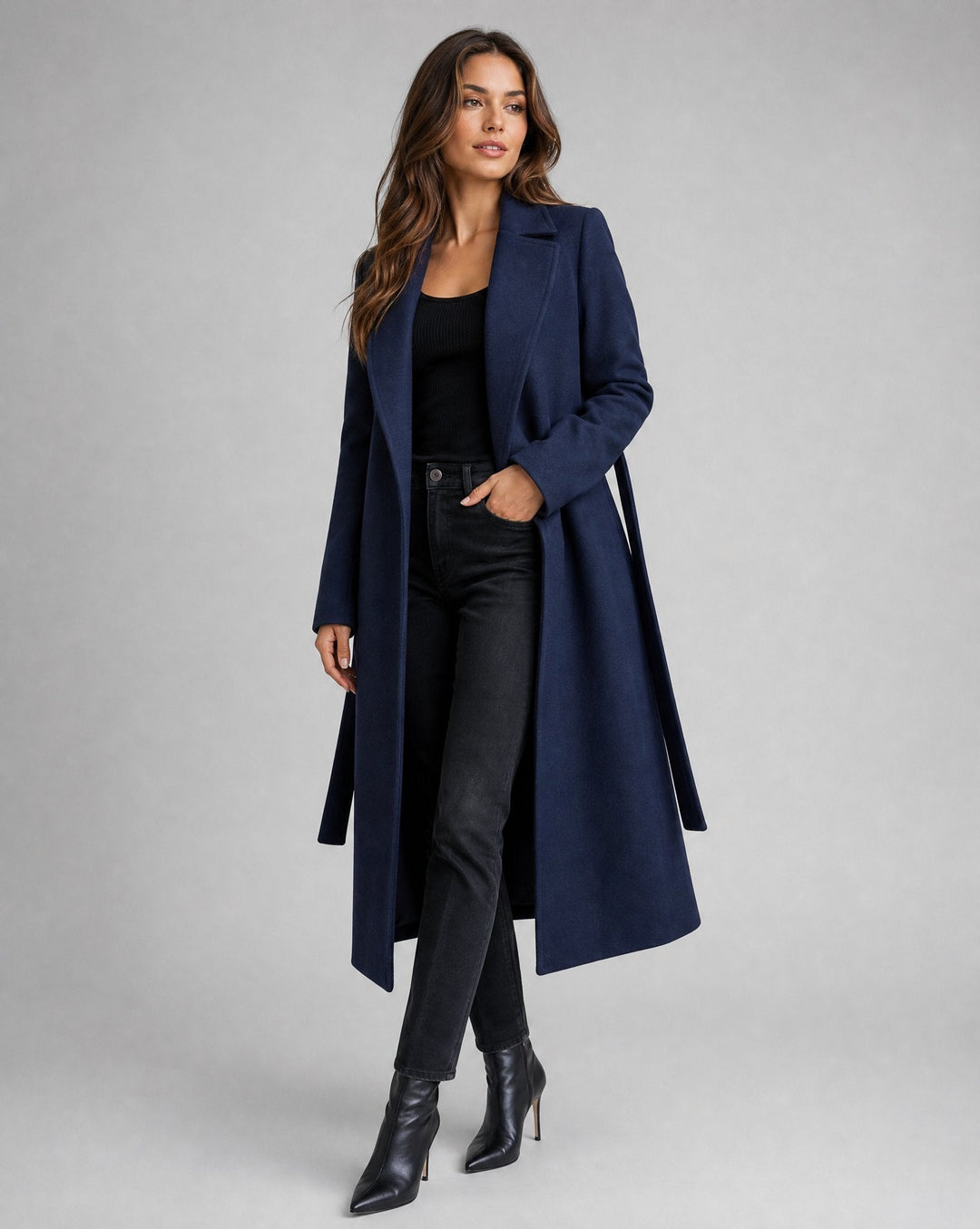 Josie Belted Long Lapel Coat