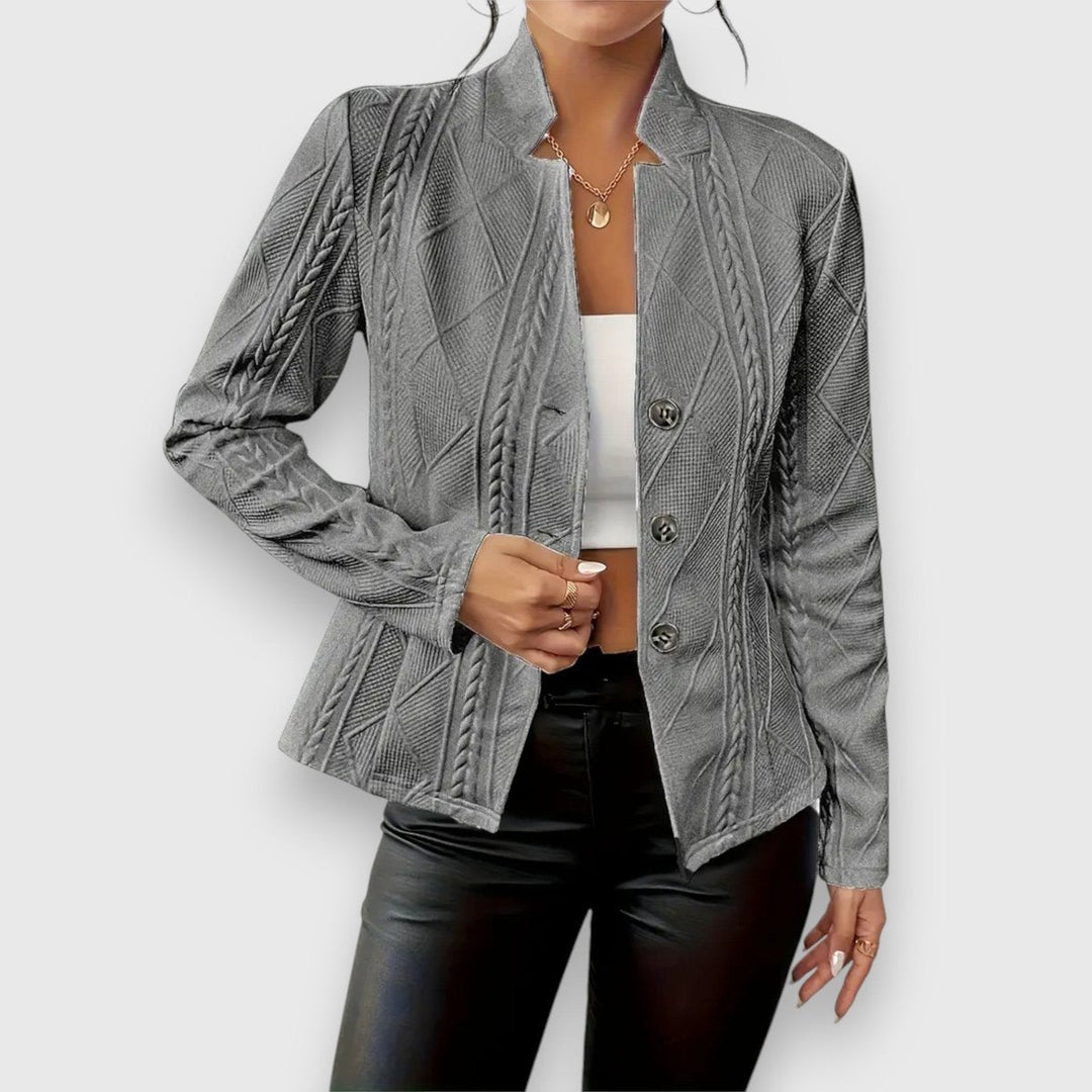 Loretta Textured Button-Front Cardigan