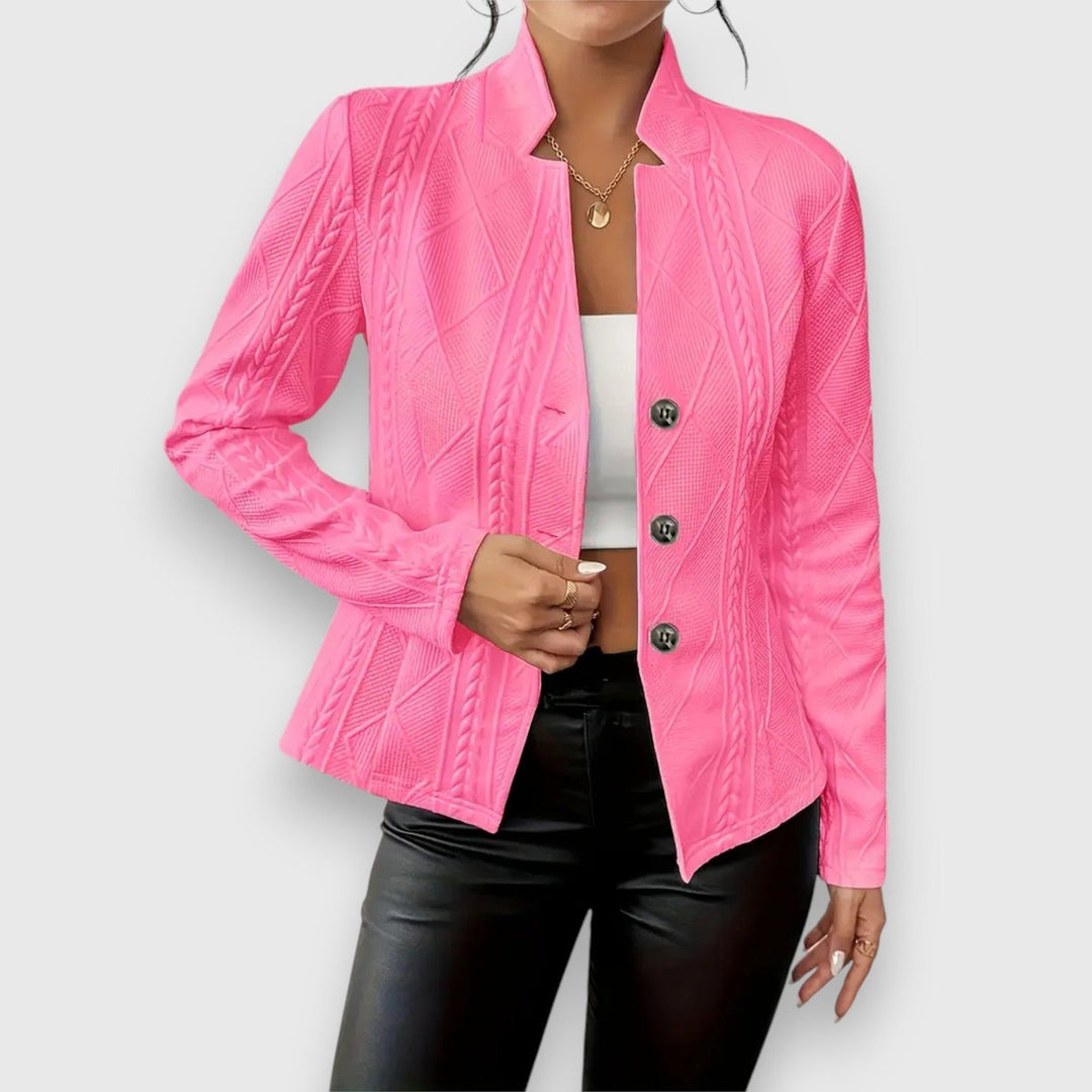 Loretta Textured Button-Front Cardigan