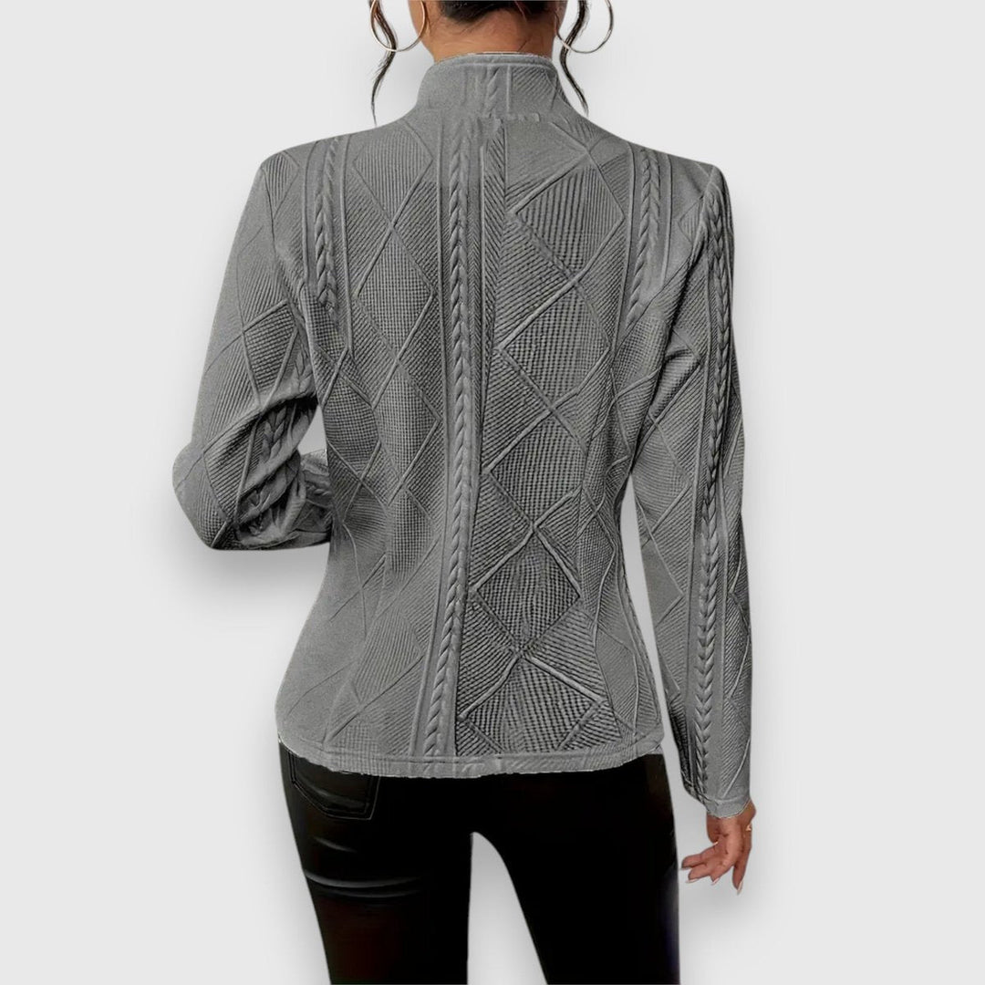 Loretta Textured Button-Front Cardigan