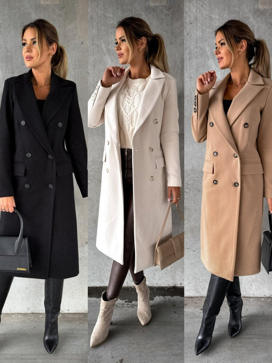 Emeline Double-Breasted Longline Overcoat