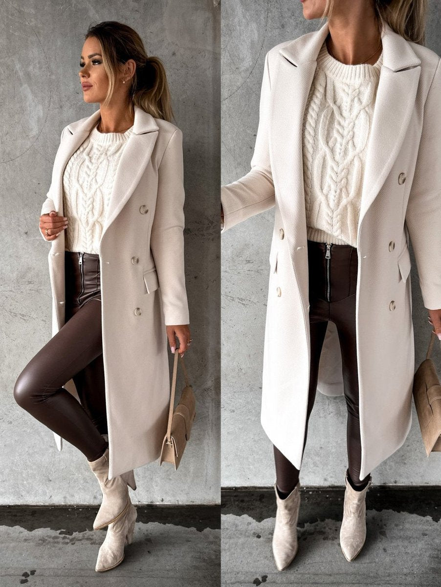 Emeline Double-Breasted Longline Overcoat