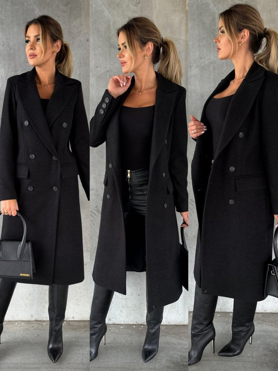 Emeline Double-Breasted Longline Overcoat