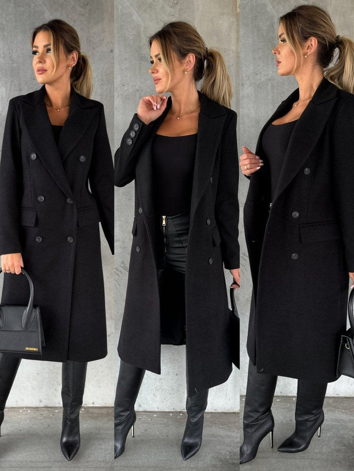 Emeline Double-Breasted Longline Overcoat