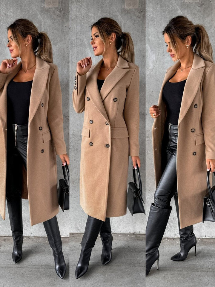 Emeline Double-Breasted Longline Overcoat