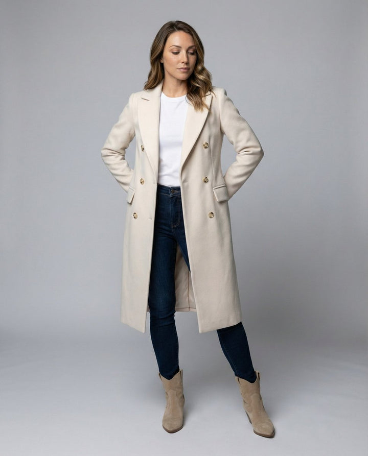 Emeline Double-Breasted Longline Overcoat
