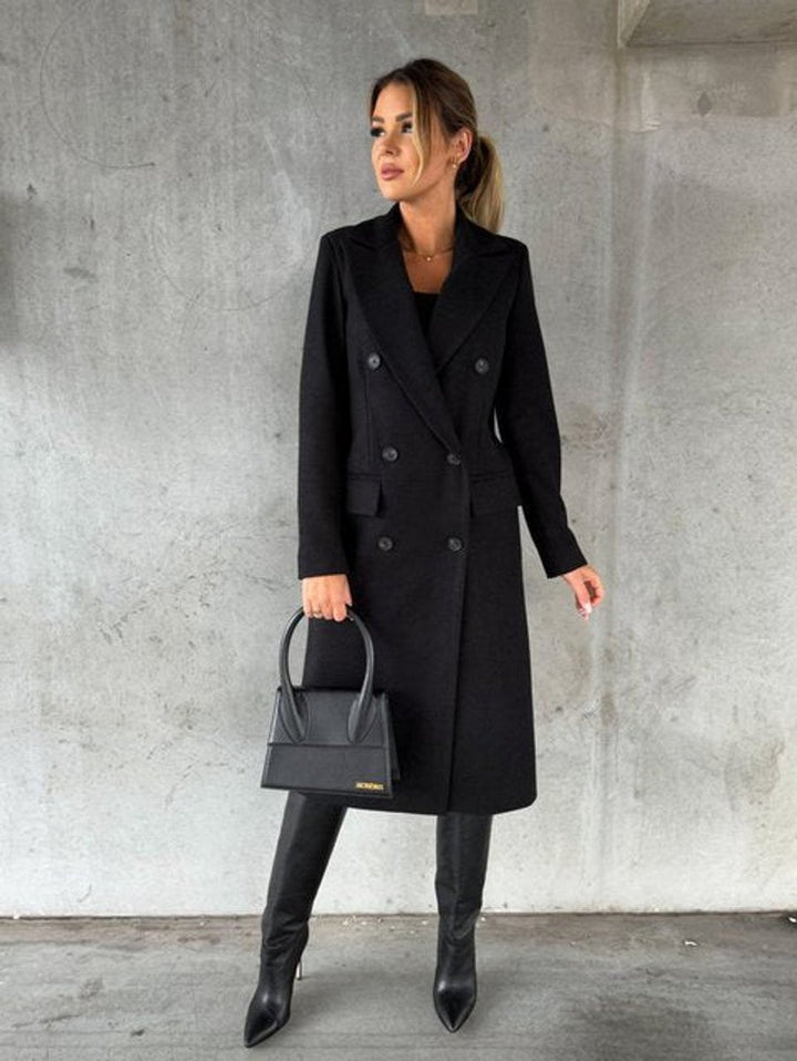 Emeline Double-Breasted Longline Overcoat