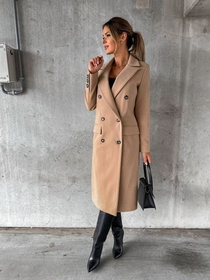 Emeline Double-Breasted Longline Overcoat
