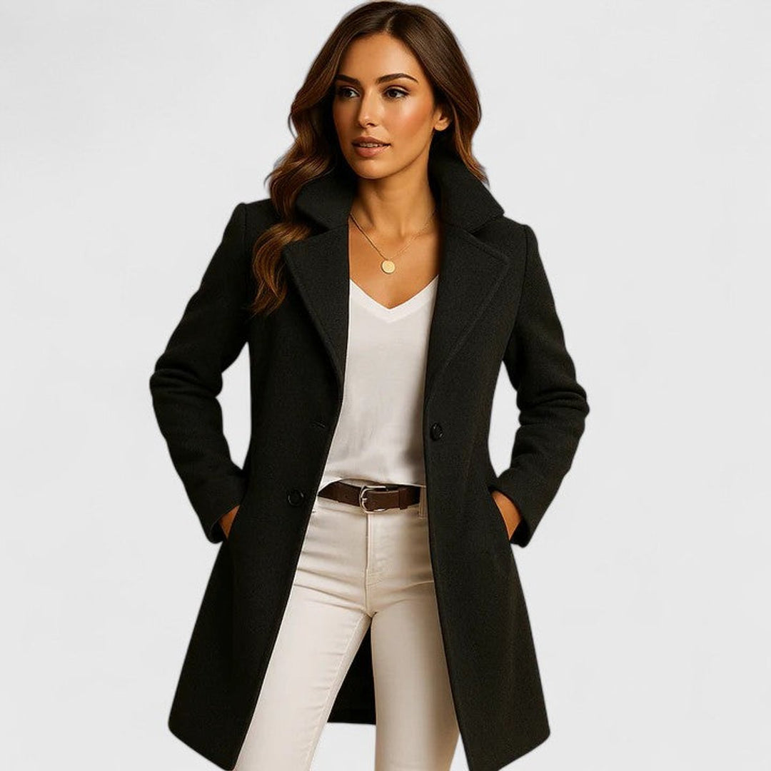 Blanche Tailored Notch-Lapel Long Coat