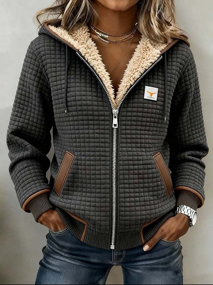 Silvana Sherpa-Lined Quilted Zip-Up Hooded Jacket