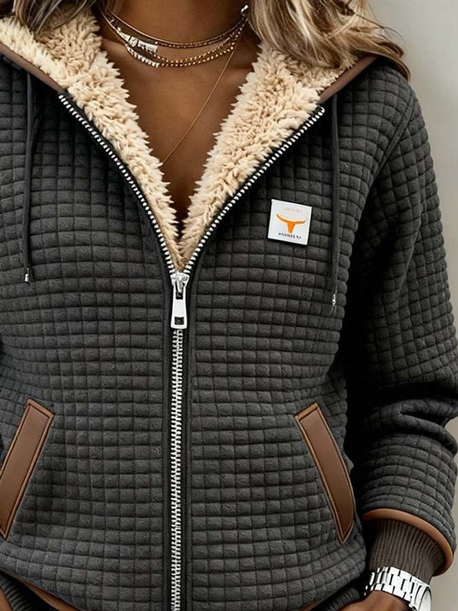 Silvana Sherpa-Lined Quilted Zip-Up Hooded Jacket