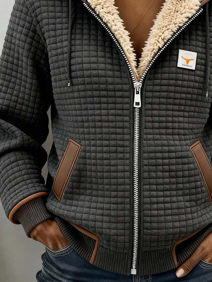 Silvana Sherpa-Lined Quilted Zip-Up Hooded Jacket